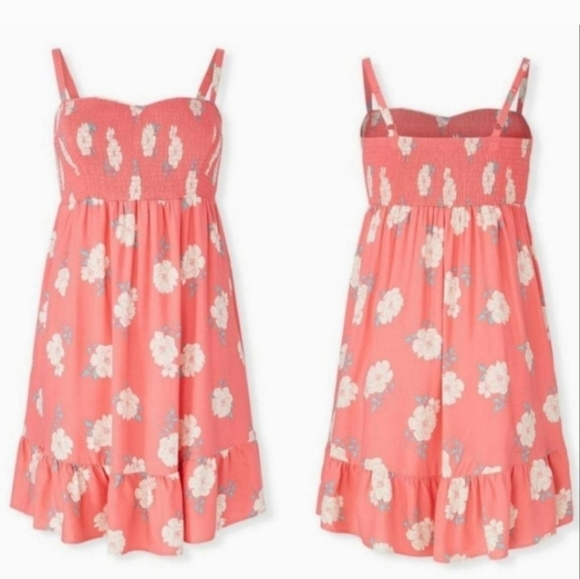Torrid 3 Mini Challis Smocked Skater Dress - Picture 1 of 5
